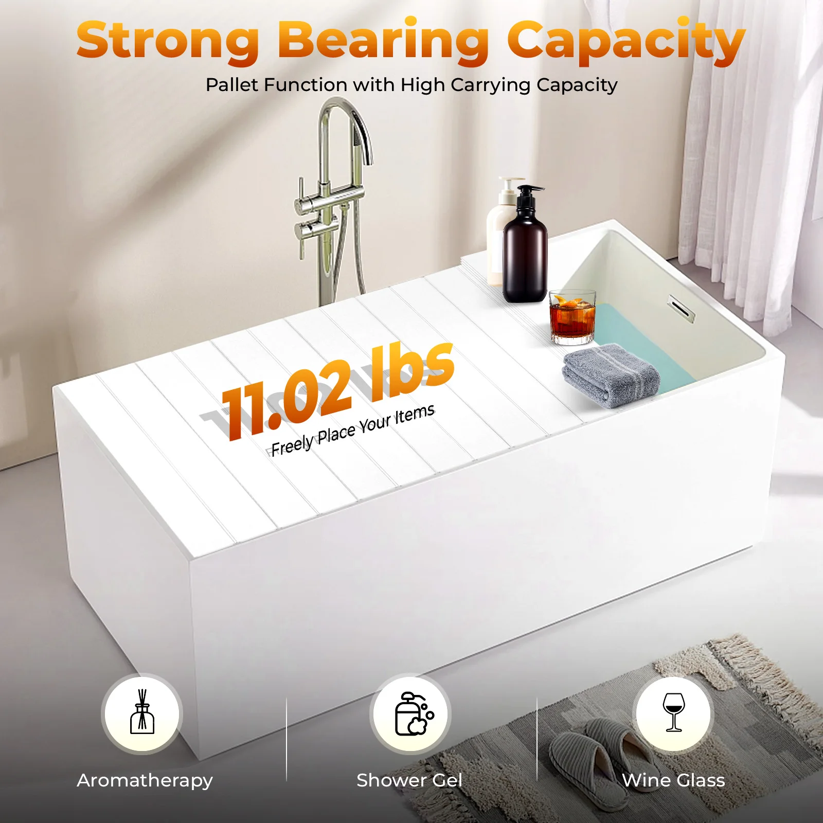 Expandable Stainless Steel Bathtub Tray for Spa Relaxation