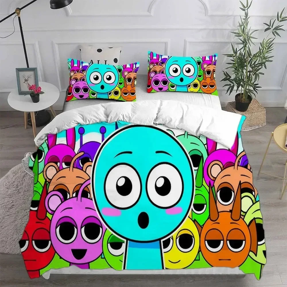 New Sprunki Bedding Set Single Twin Full Queen King Size Bed Set Aldult Kid Bedroom Duvet cover Sets Anime Parure De Lit Bed