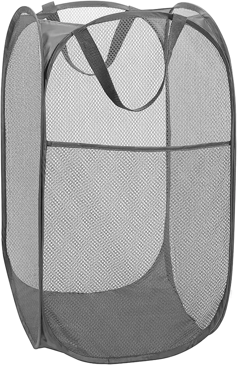 

Deluxe Strong Mesh Pop up Laundry Hamper Basket with Side Pocket for Laundry Room, Bathroom, Kids