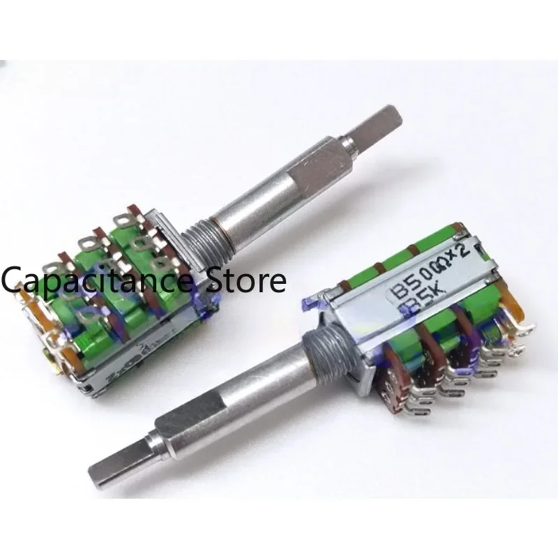 5PCS Original dual-axis double-tone precision potentiometer 3-gang with rotary switch B500Ω B5K