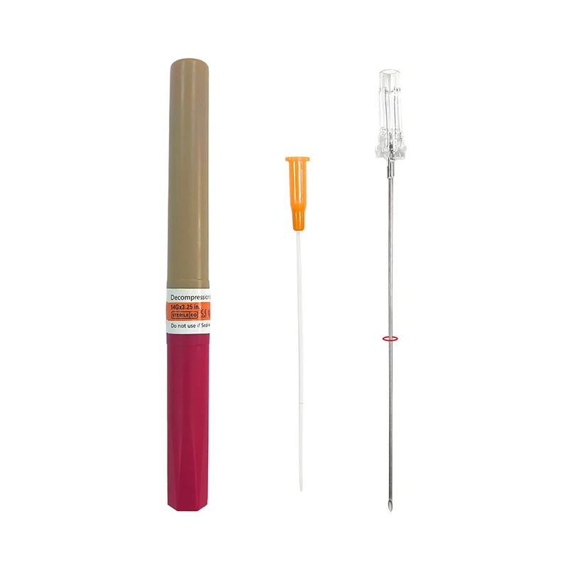 Kit de primeiros socorros médicos, Agulha de descompressão torácica médica, Design Equipamento De Emergência, Pneumotórax De Tensão, Torácica