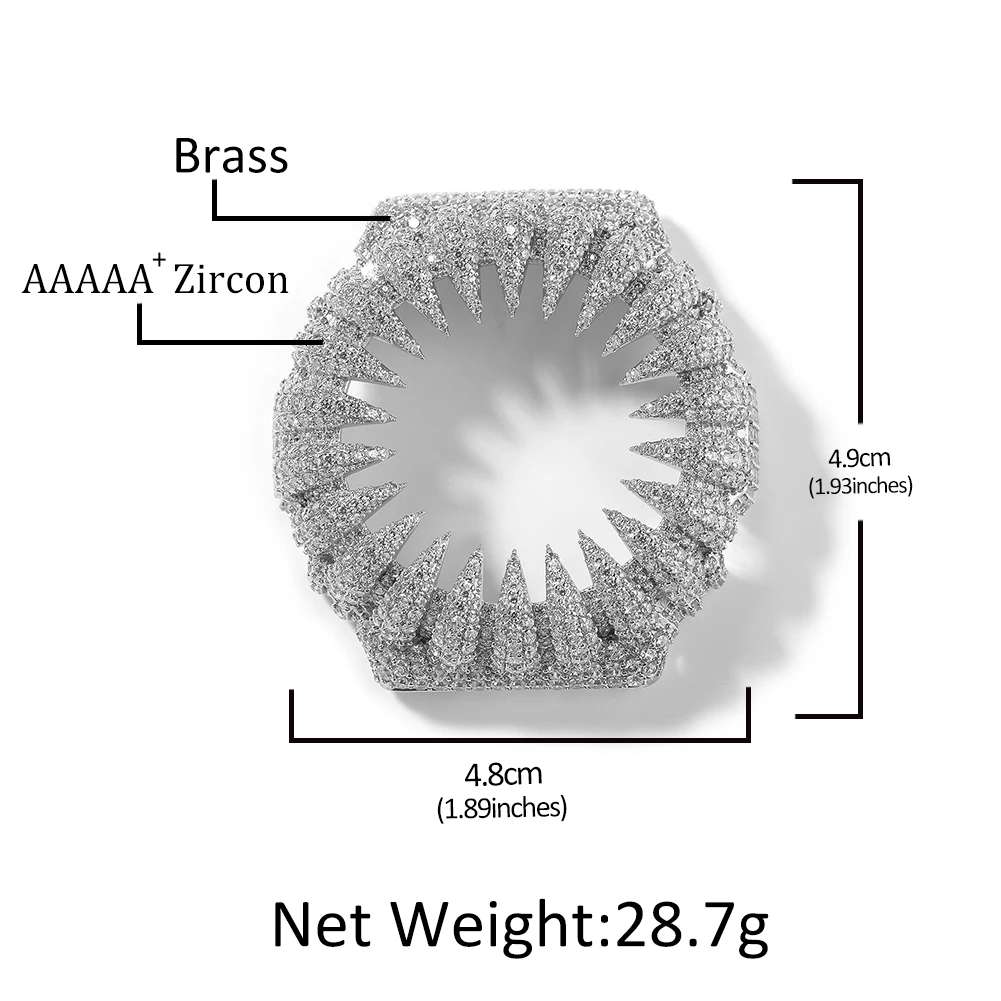 UWIN Iced Out Moissanite/CZ Stones Wrist Watch Case Cover For GA-2100 Replacement Prick Shape Watch Case Hip Hop Accessories