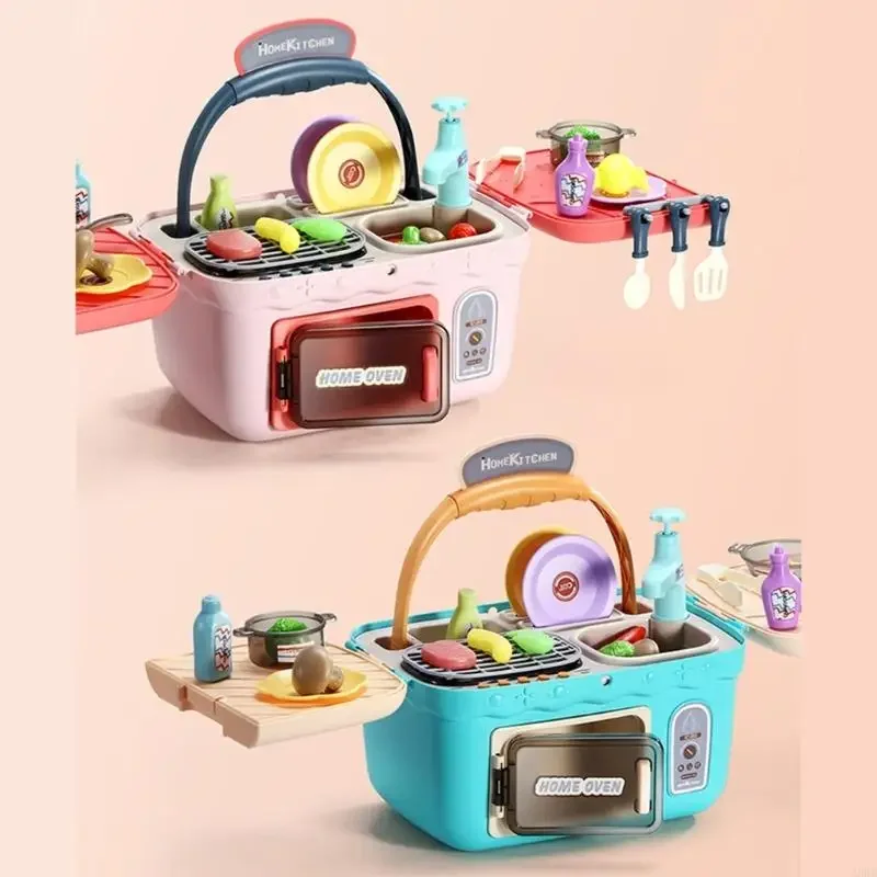 子供向け早期学習キッチンプレイセット 3+ 整理収納機能 30+ 調理アクセサリー 15UB