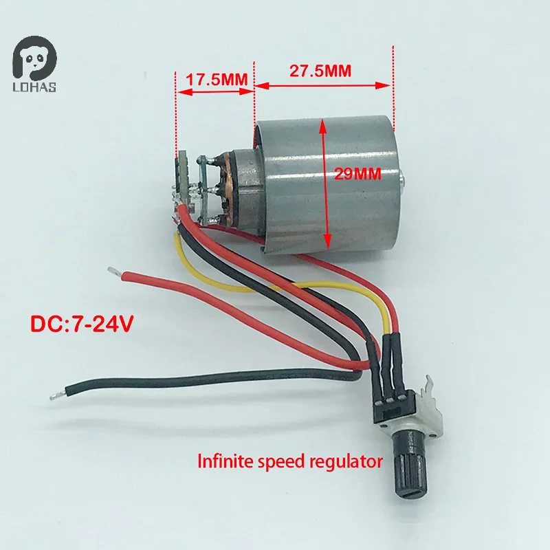 DC 9/12/24V 5A 3.5A Mini Brushless Motor 100000RPM High-speed CNC Aluminum Alloy Impeller Ducted Fan Stepless Speed Regulation