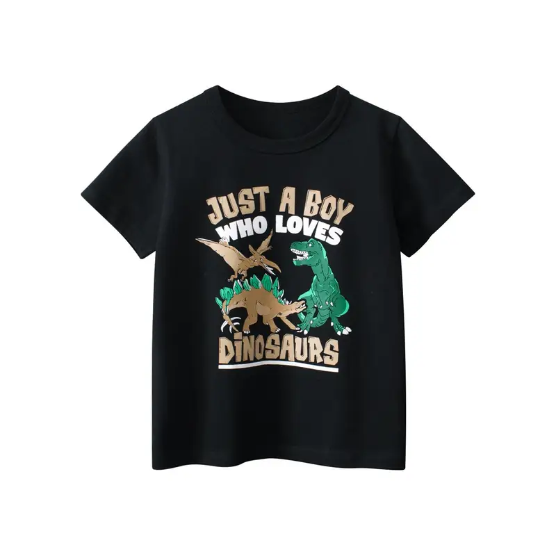 2025 Children Cartoon T-Shirts Cute Clothes for Boy 100% Cotton Bear Dinosaur Kids Girls Short Sleeve Casual Sport Top Tees - Image 2