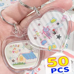 Transparent Photo Frame Keychain Tassels Snap-In Custom Insert Photo Acrylic Blank Keyring Clear Blank Picture Pendant Key Chain