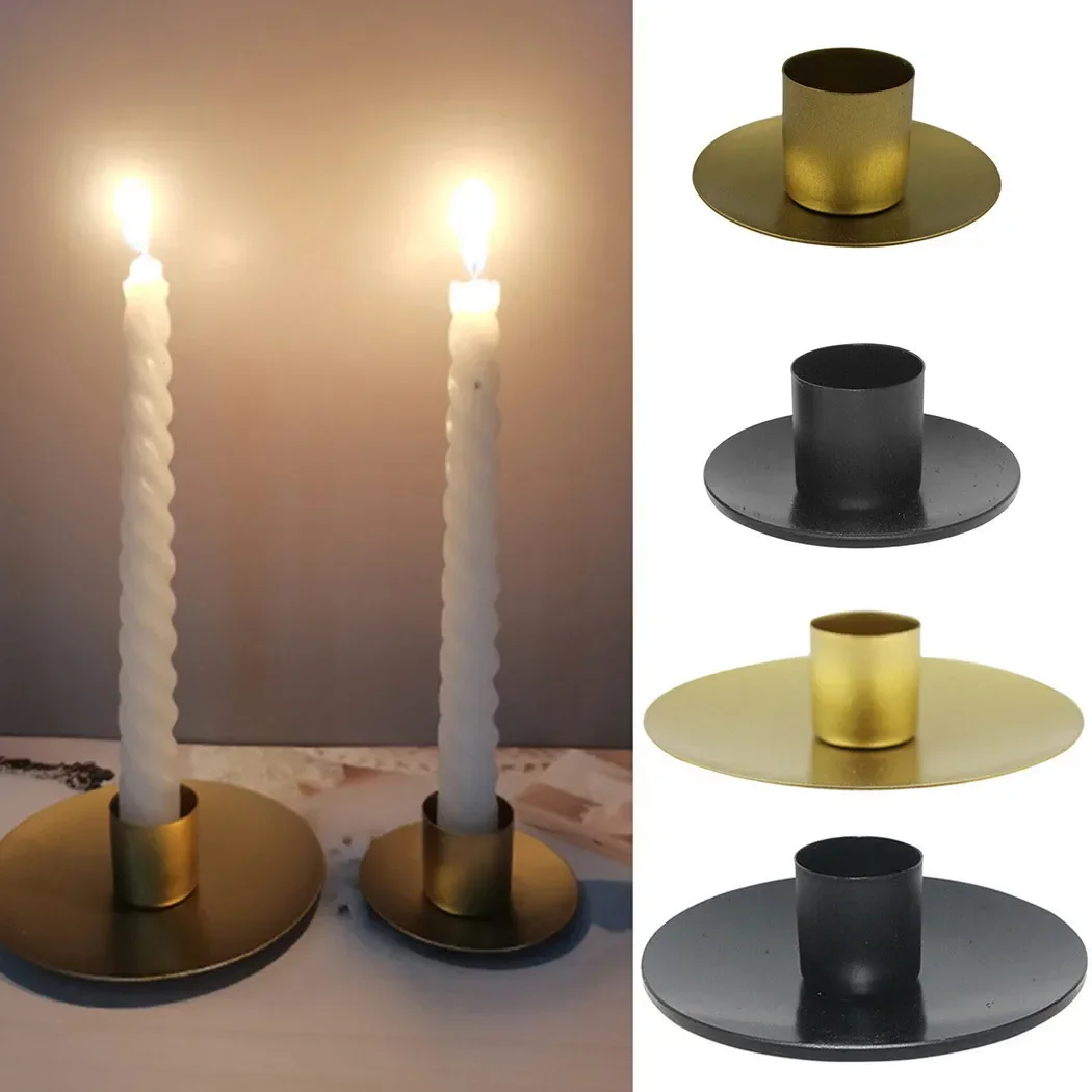 Simple Golden Candle Holder Metal Desktop Candlestick For Wedding Party Festival Candelabra Art Gift Home Decor Candle Holder