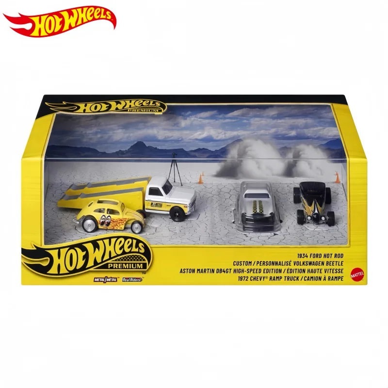 

2026 Origial Hot Wheels Mooneyes Premium Box Set Aston Martin DB4GT High-Speed Edition Transporter Alloy Die-Cast Model Car Gift
