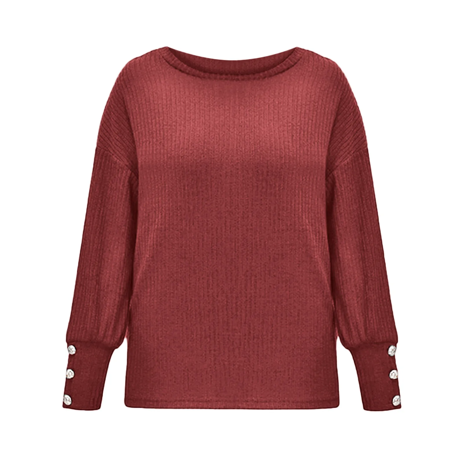 Women Pullover Sweater Knit Sweatshirt Large Size Warm Wool Base Layer Shirt Tops Round Neck Long Sleeve Basic Streetwear Autumn