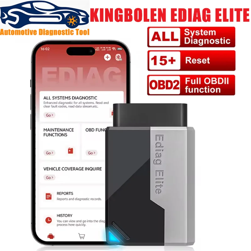 KINGBOLEN EDIAG ELITE ALL System Car Diagnostic Tools active test 15 Reset Full OBD2 Code Reader Scanner lifetime free update