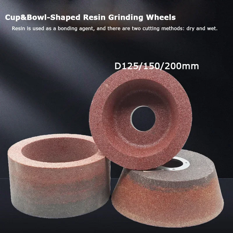 1PCS WA/PA/A/GC/CC Cup type resin grinding wheel D125/150/200MM Cup grinding wheel for SKD11/DC53/H13 high hardness tools 36/46#