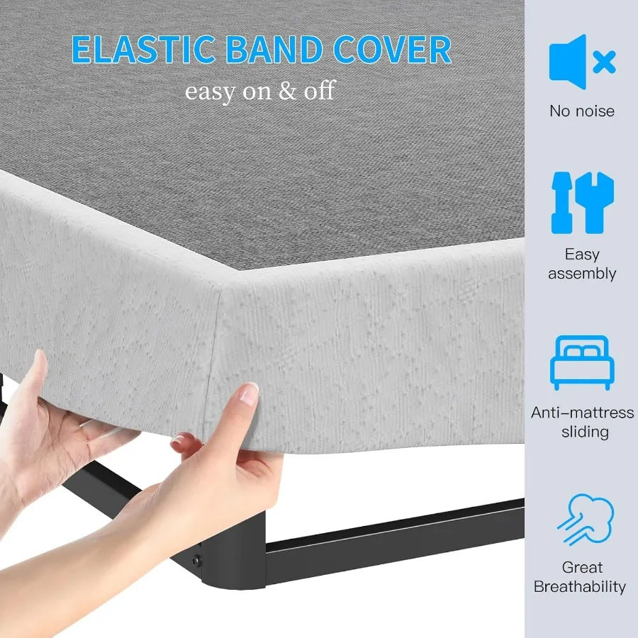 King Box Spring,5 Inch Low Profile Box Spring for King Bed,3500lbs Heavy Duty Metal Mattress Foundation Support