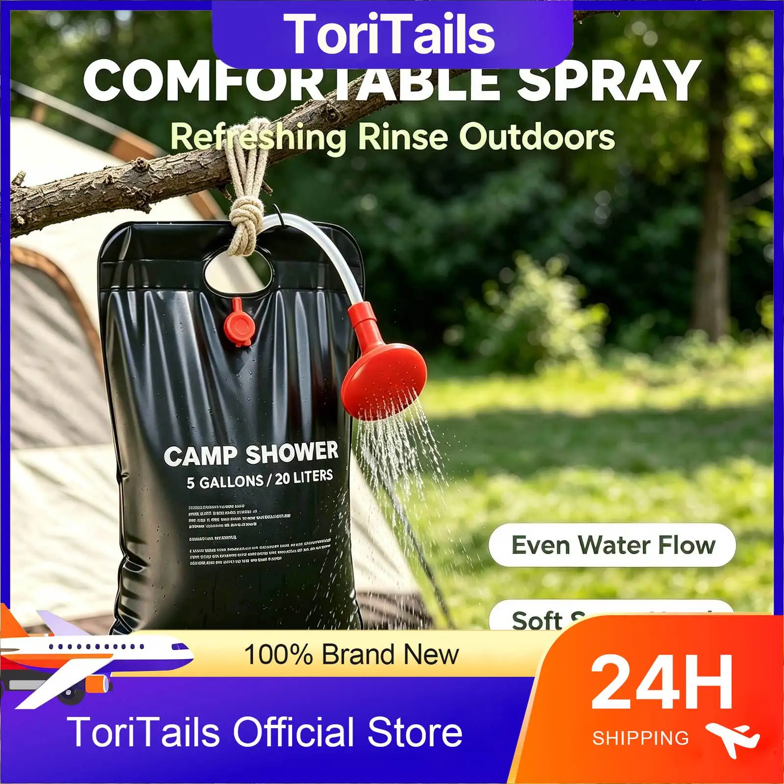 Foldable Solar Camping Shower Bag 10-40L Portable Solar Heated Outdoor Water Storage Bag With Head For Camping Beach Hiking