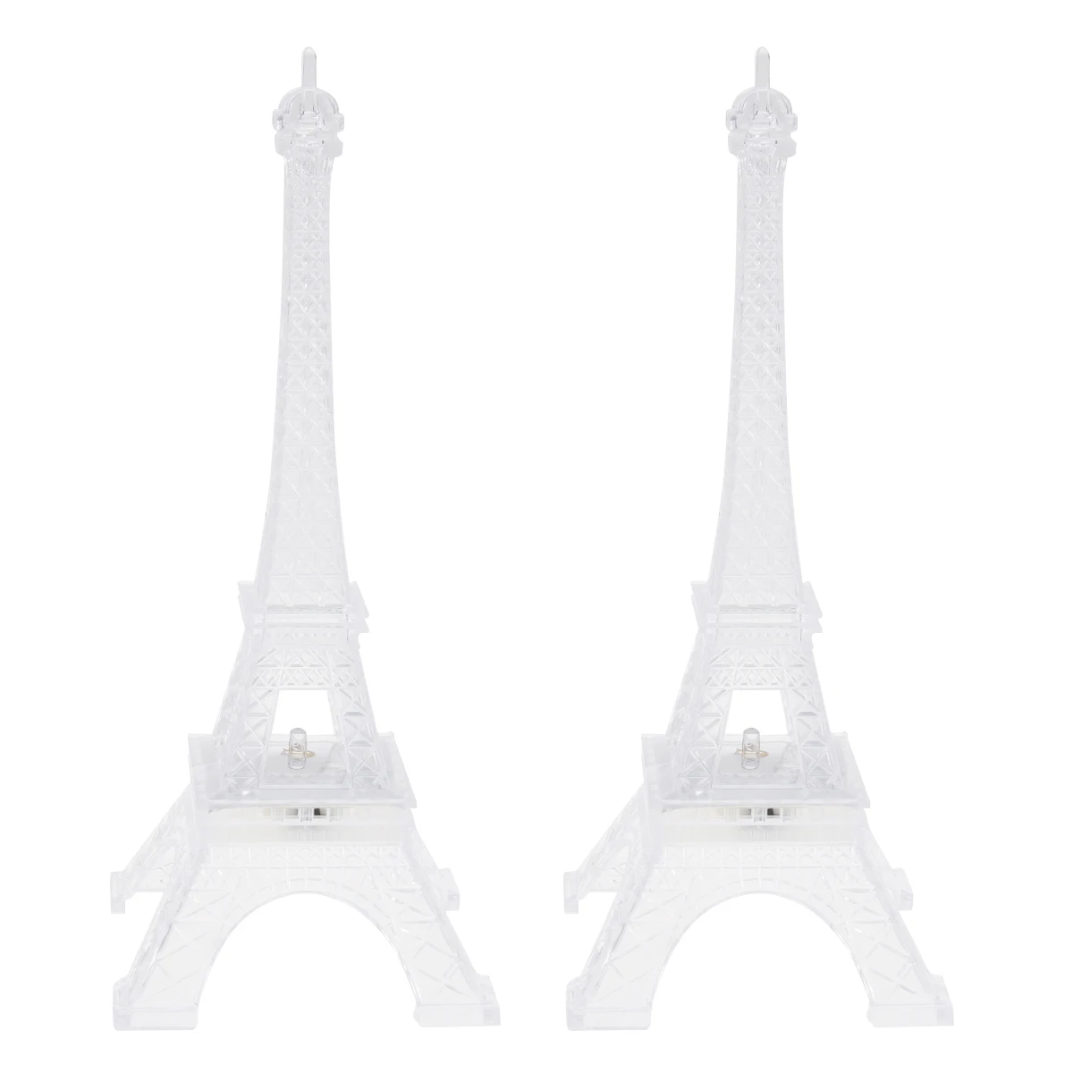 2 Pcs Night Light Tower Eiffel Decor Shape Decoration Miniature Nightlight Torre Desk Decorations