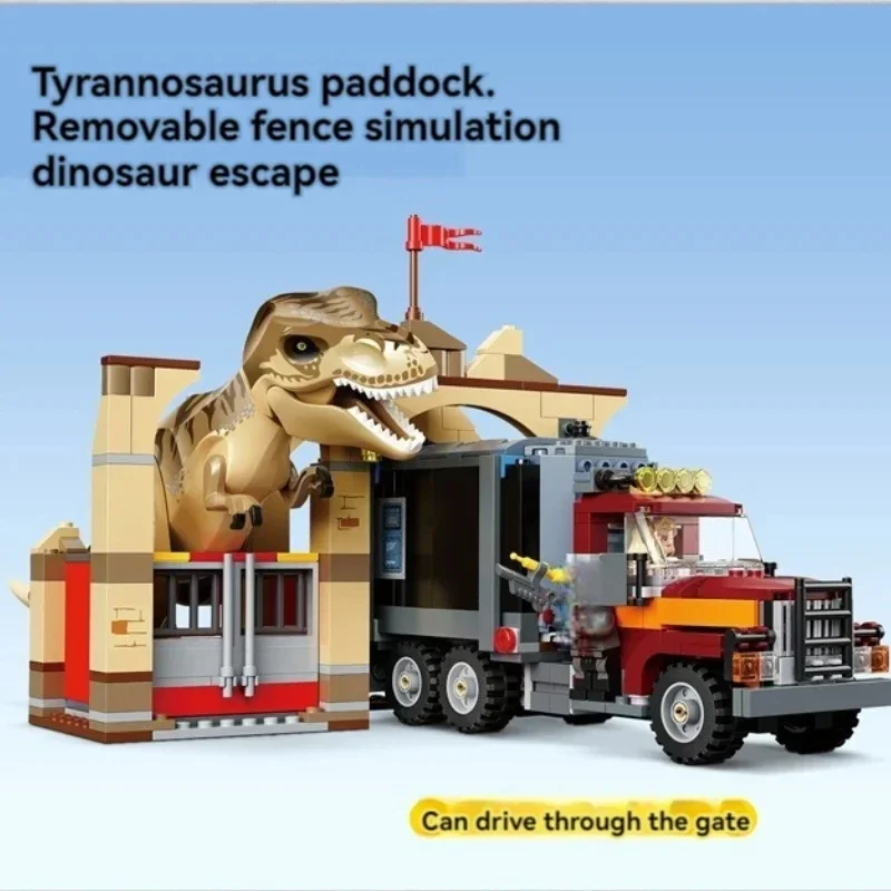 Dinosaur Series Tyrannosaurus 466pcs Tyrannosaurus Escape Park World Creative Building Block Model Toy Children's Gift