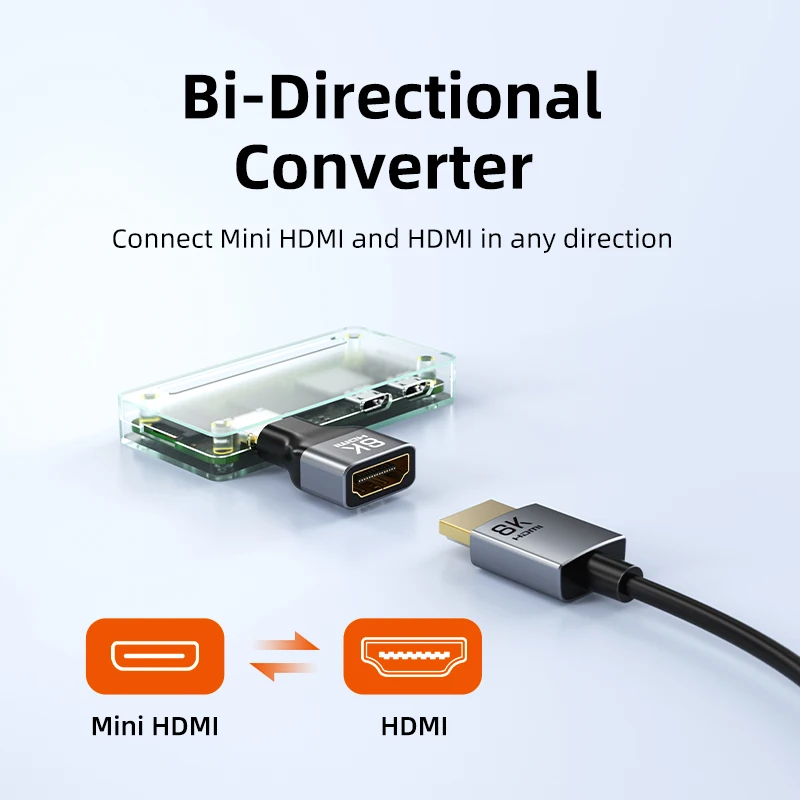 CABLETIME Mini-HDMI-Adapter Mini/Micro HDMI auf HDMI-Adapter 8K 60Hz für Raspberry Pi ZeroW Camcorder Laptop HDMI Mini-Adapter