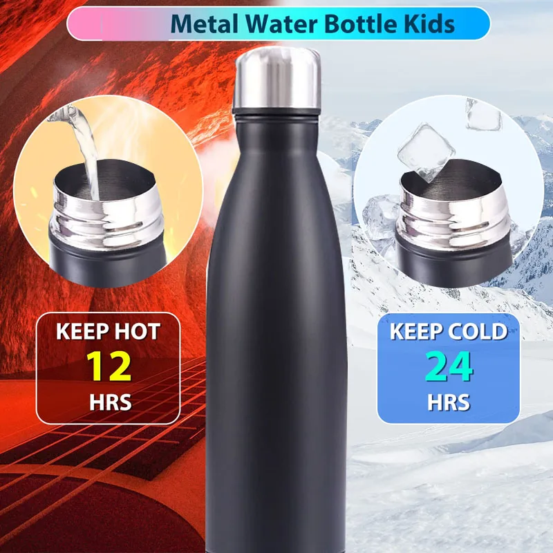 500/750ml Stainless Steel Thermos Cup Double-wall Thermal Insulation Vacuum Flasks Bottle Insulated Coffee Cup Outdoor