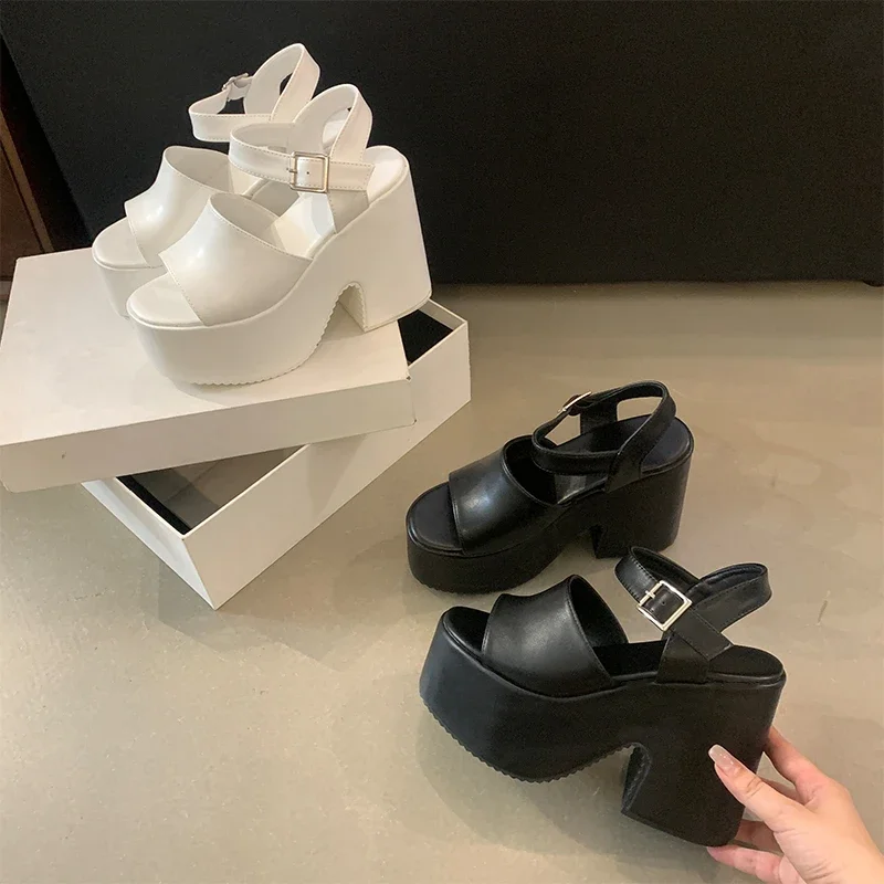 Eilyken Concise Rome Style Chunky Platform Wedge High Heels Women Sandals Summer Open Toe Buckle Strap Party Ladies Shoes