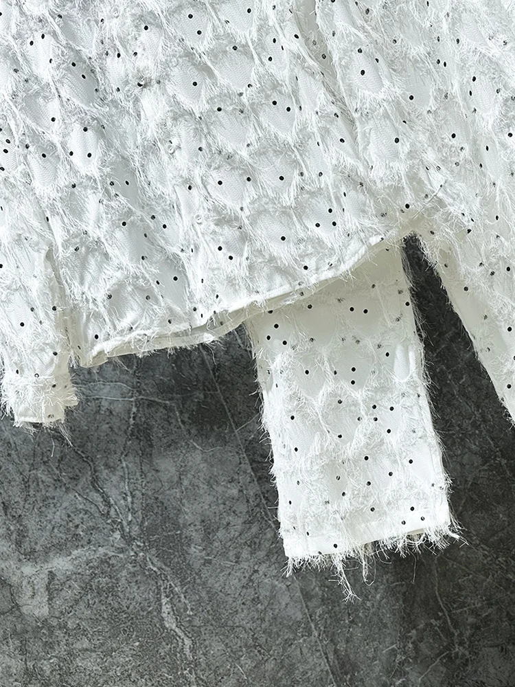 2025 New Tassel Design Sequin Shirts Pants Chic Two-Piece Sets Men High-End Fashion Trend 2pcs Men's Handsome Loose Comfort Sets