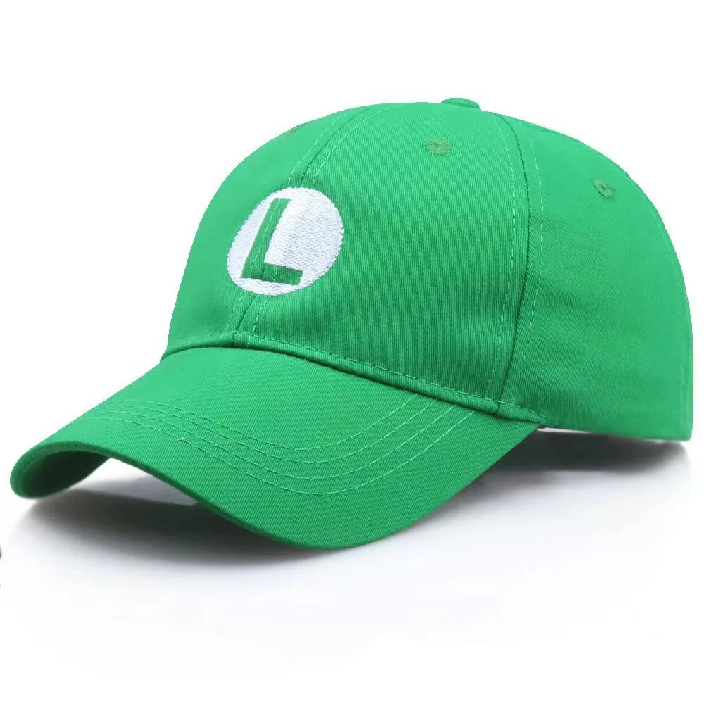 Topi bisbol tren Game Super Mario Bro topi matahari bordir Luigi topi karakter gambar kartun Anime hadiah mainan anak laki-laki perempuan