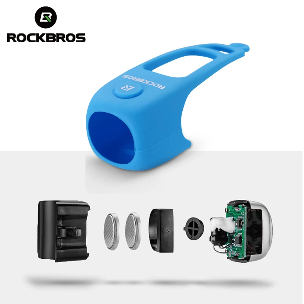 ROCKBROS Electric Cycling Bells Horn Rainproof MTB Bicycle Handlebar Bell Silica gel Shell Ring Saving Bell Bicycle Accessory