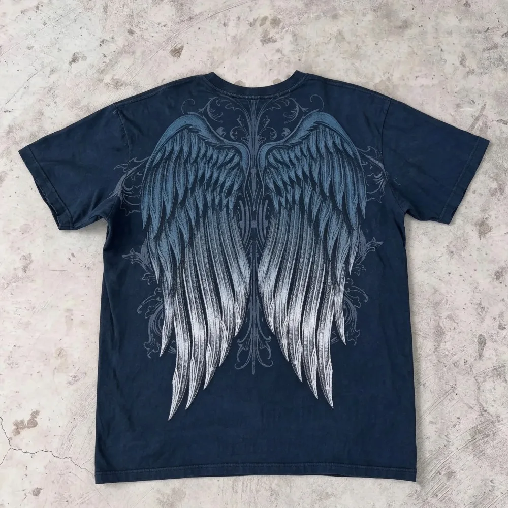 90s Melancholic Style Summer 3D Print Large-sized Men's T-shirt Quick-drying and Breathable Suitable for Outdoor Activities