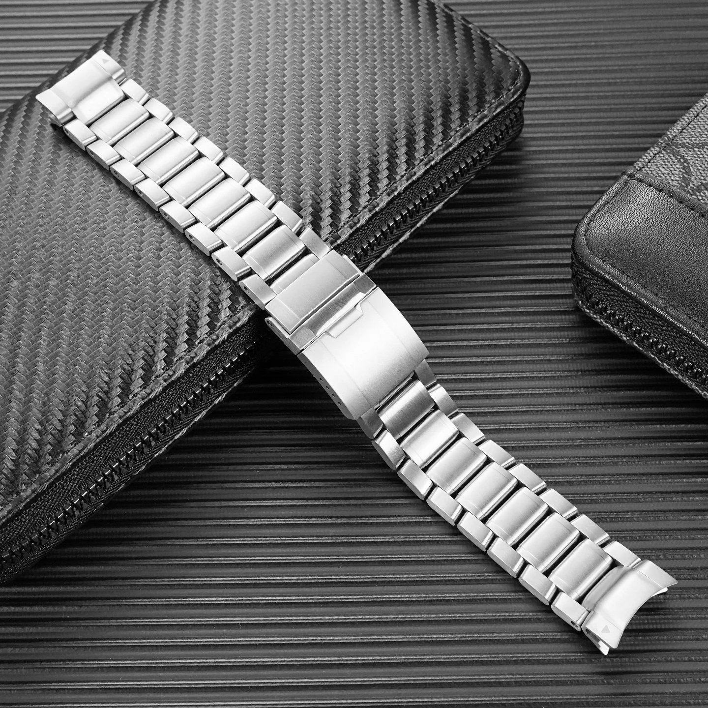 Para cadena de reloj dedicada Garmin MARQ2/marq Pilot Leader Golf Green Water Gen2 correa de reloj de boca de arco de aleación de titanio sólido 22mm