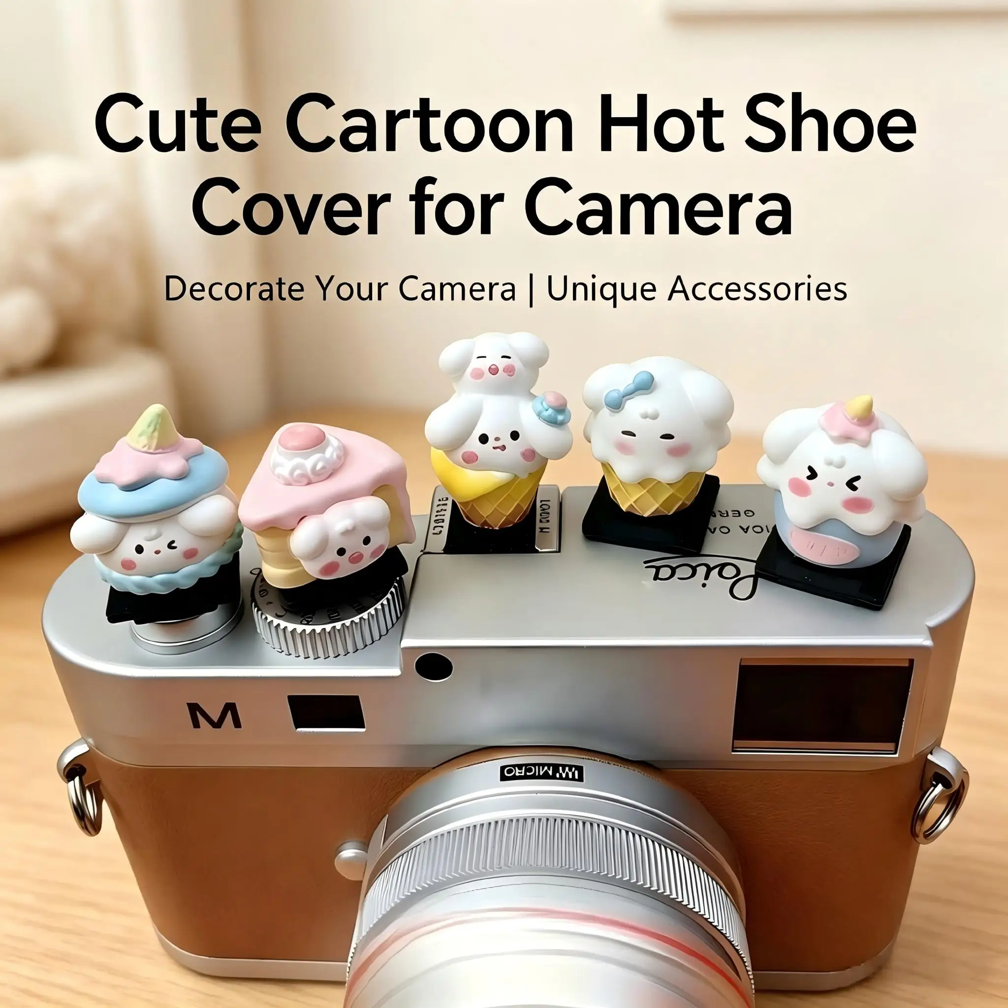 3D Cute Cake Hot Shoe Cover, Dust Proof Anti-Scratch, For Sony ZV-E10 A6400 Fujifilm X-T5 Canon R50 R10 Nikon Z30 Z50 Mirrorless
