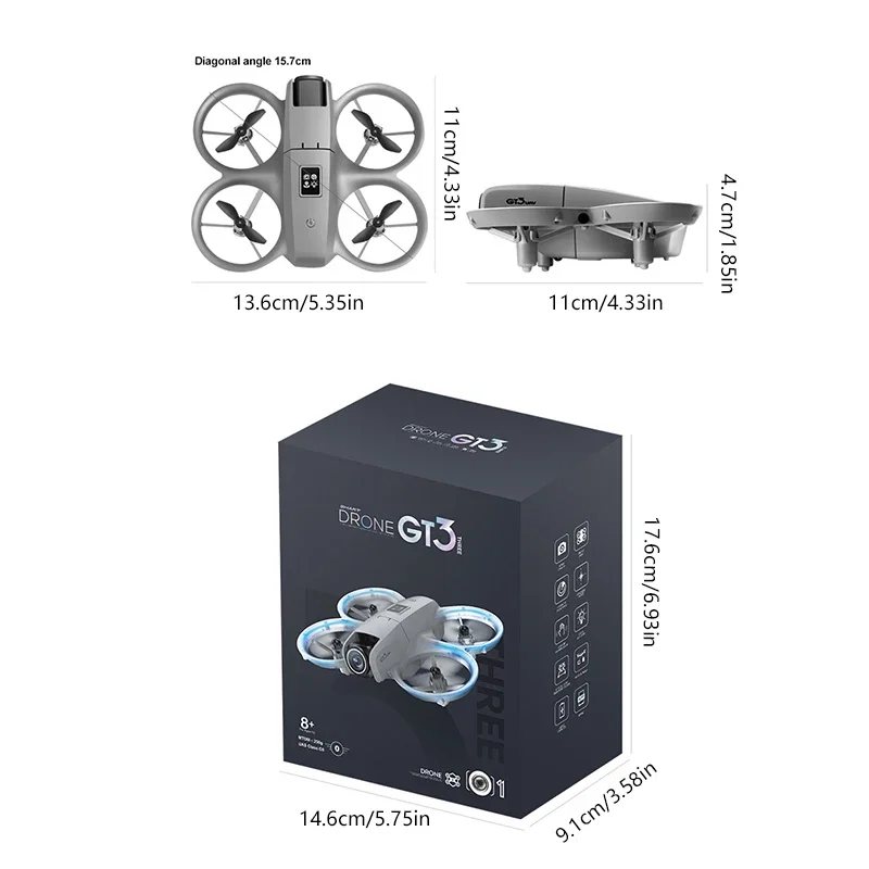 Xiaomi GT3 الطائرة بدون طيار 5G GPS FPV HD 8K المهنية التصوير الجوي طائرات التحكم عن بعد HD كاميرا مزدوجة كوادكوبتر لعبة صغيرة الطائرات بدون طيار