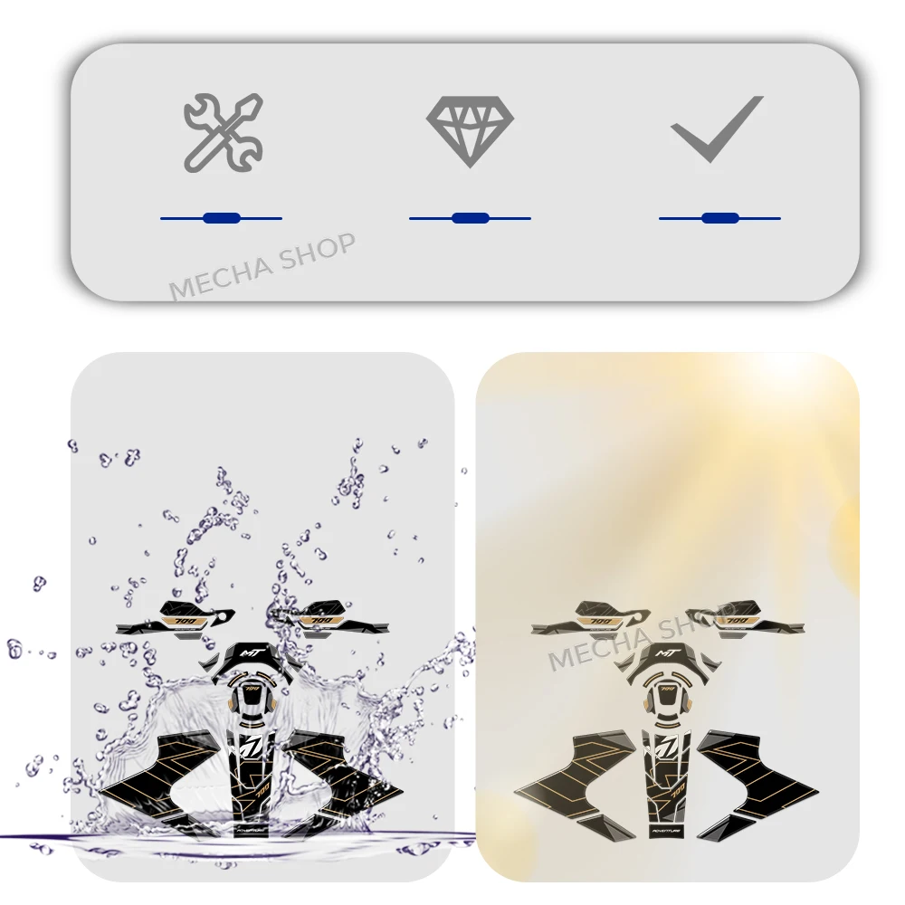 Para CFMoto 700MT ADV equipo 700mt adv 2025 accesorios de motocicleta almohadilla de depósito impermeable Kit de protección de pegatinas 3D