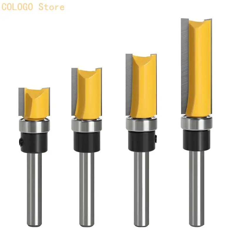 1/4inch Shank Trim Cutter Set with Integrated Guides for Template Following D0LD