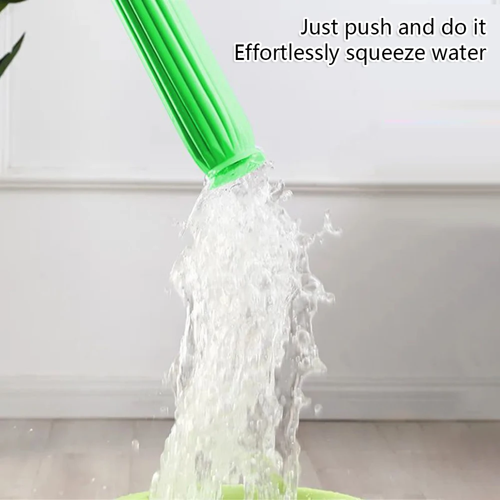 New Hands-free Self-twisting Rotary Mop Second Squeeze Water Large Water Absorption Decontamination Dry Wet Dual-use Rotary Mop