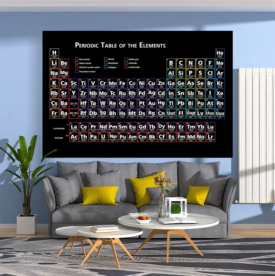 Chemistry Periodic Table Of The Elements Hanging Tapestry Large Fabric Wall Cloth Dorm Or Teen Bedroom Decoration