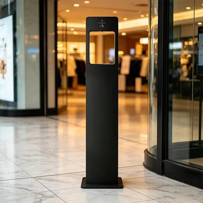 High Quality Black Floor Mounted Spray Disinfection Machine Automatic Spray Hand Sanitizer Dispenser Bathroom