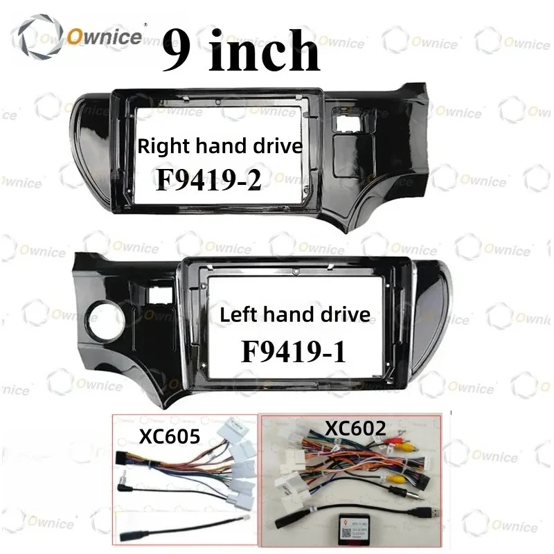 Radio para Auto Ownice de 9 Pulgadas con Sistema Android, Decodificador Canbus para Toyota Aqua Prius C 2011-2017, Arnés de Cableado, Conector de Alimentación, Cable de Alimentación