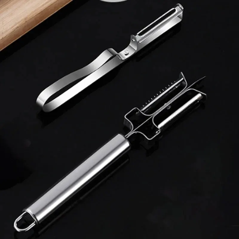 A Kitchen Stainless Steel Double-Head 3-in-1 Apple Peeler Potato Planer Multi-Functional Tool For Falling Fruit And Vegetable image 2