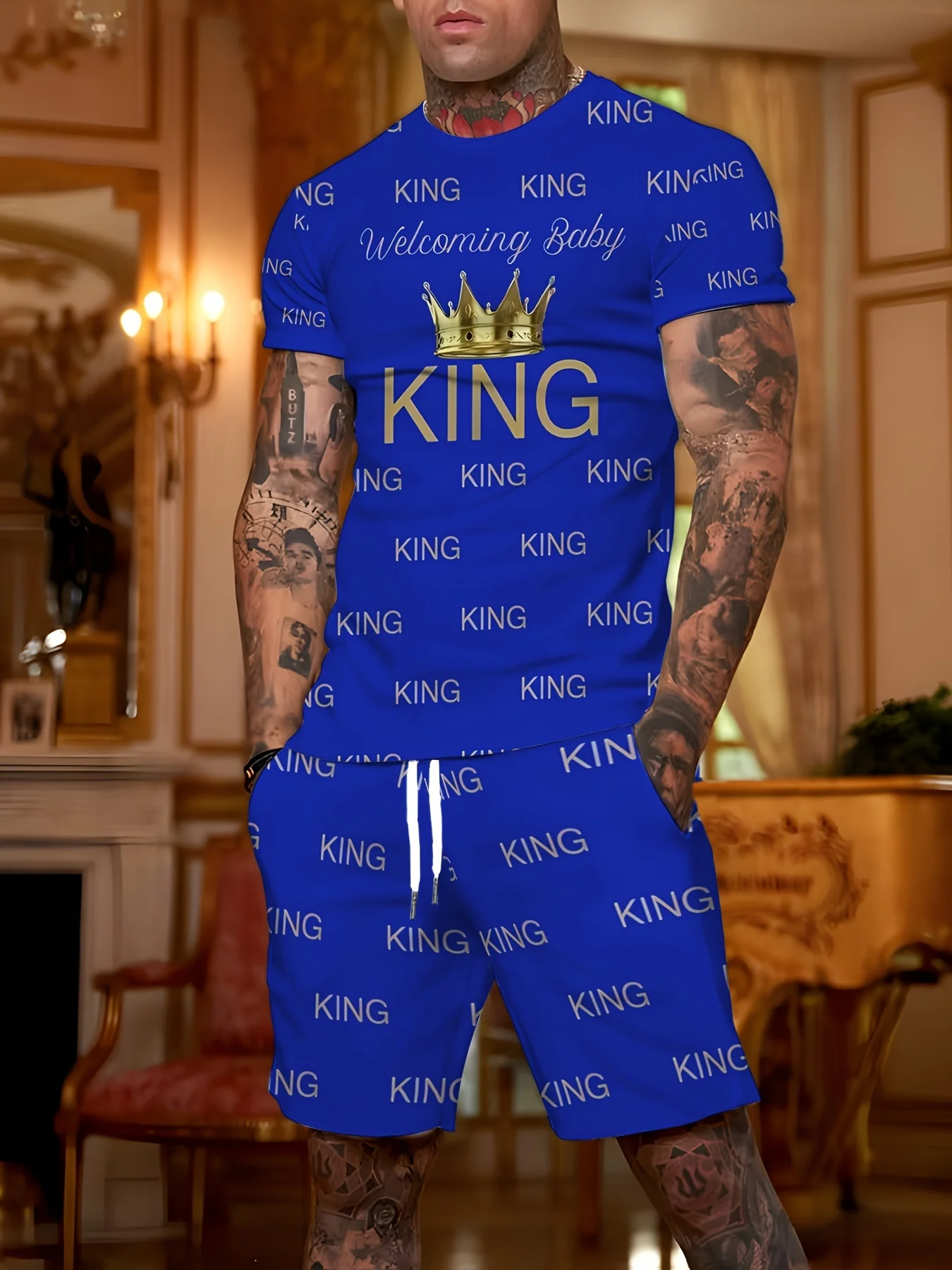 

2025 Latest Hot T-shirt Set 3D Vacation Style Trendy Various Elements Fashionable Street Men's Set Summer Top Shorts Breathable