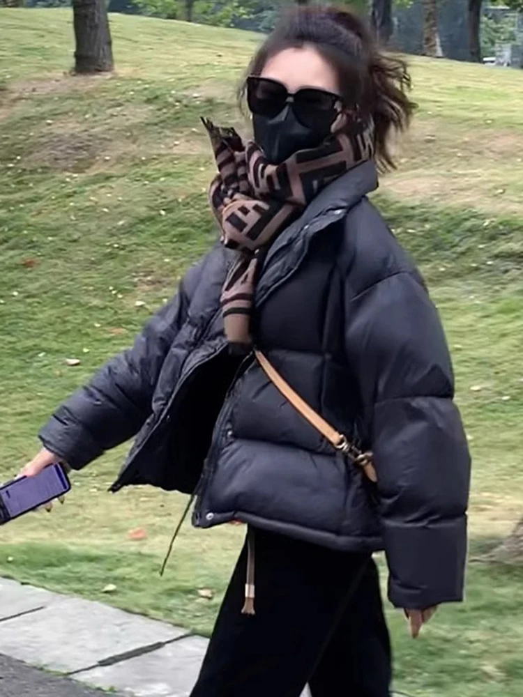 

Зимняя женская куртка из утепленного хлопка, корейская версия, теплая, модная, прямого кроя, на молнии