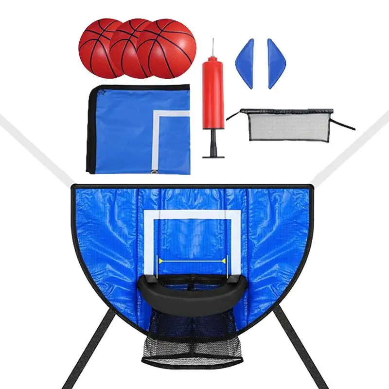 

Basketball Hoop For Trampoline Outdoor Trampolines Basketball Game With Mini Basketballs Breakaway Rim For Dunking Waterproof