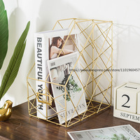 Ins Simple Ironwork Office Desk Bookshelf Office Folder Rack Desktop Storage Student Materials Book Storage Box