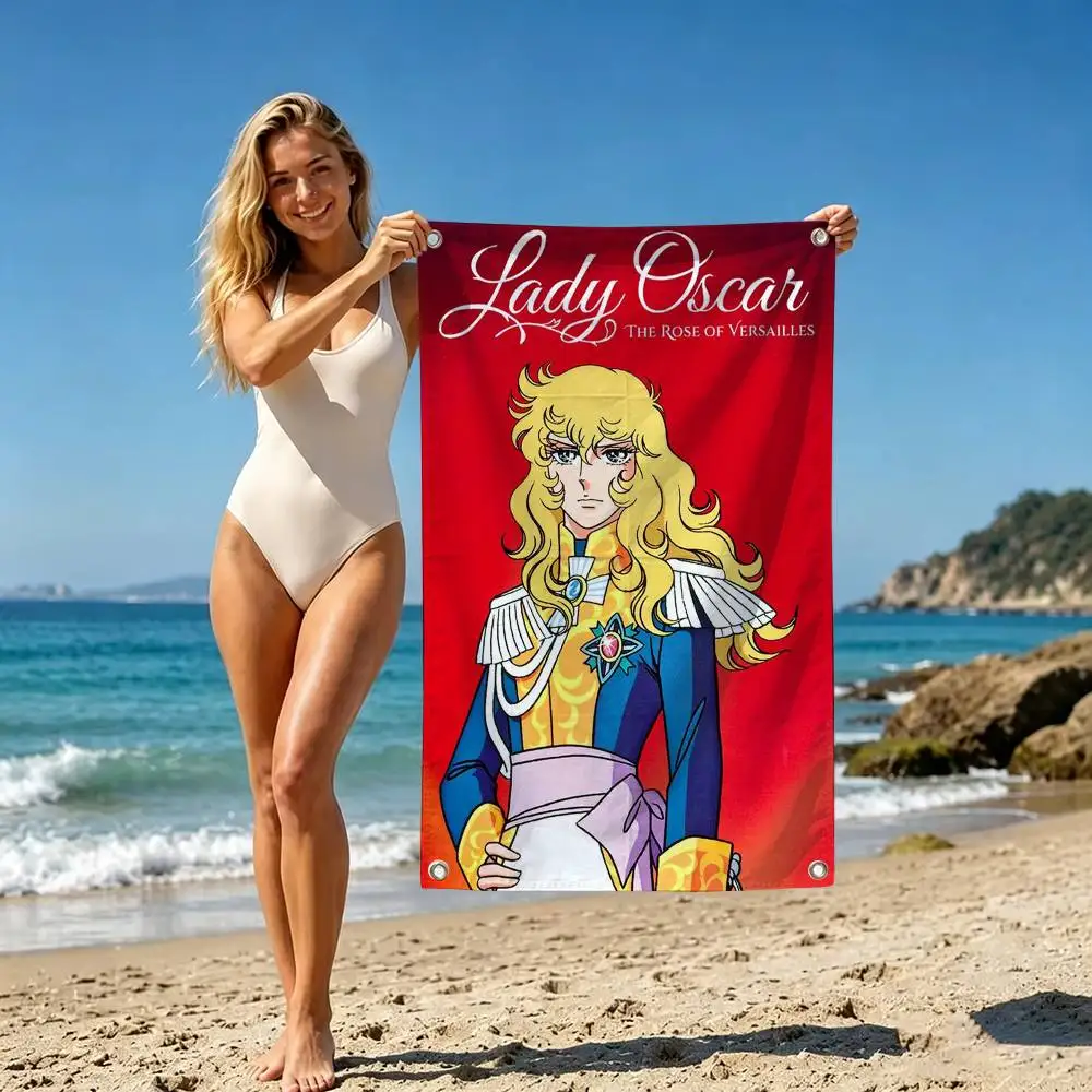 R-Rose of V-Versailles Lady Oscar Laser  Flag Suitable For Party Club Outdoor Interior Wall Decoration Banner Fans Gift