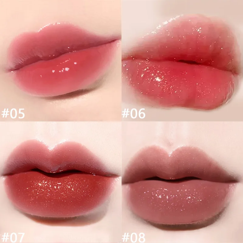 シマーミニリップグロスキット10個、ミラーと防水仕上げの保湿液体口紅、ギフト/バレンタインデーに最適