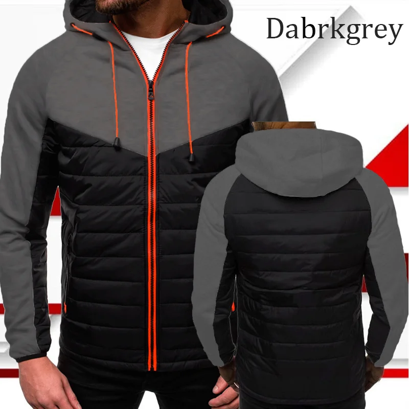 Chaqueta deportiva ajustada con cremallera para hombre, ropa informal para exteriores, abrigo de Color sólido, sudaderas con capucha de empalme, novedad de primavera y otoño, 2024