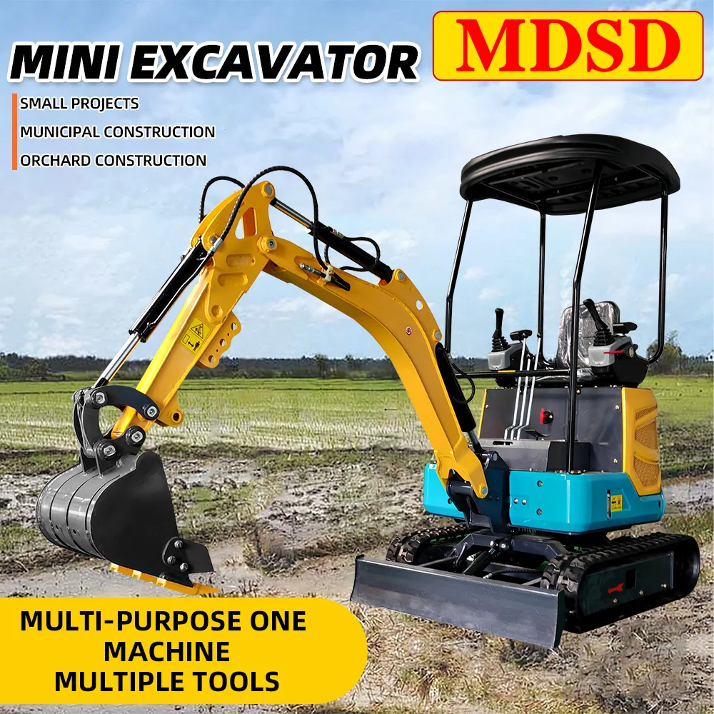 حقيبة زراعية صغيرة للاستخدام المنزلي 1.5 طن حفارة صغيرة لمحرك Yanmar/Kubota حفارة صغيرة هيدروليكية مدمجة شحن مجاني