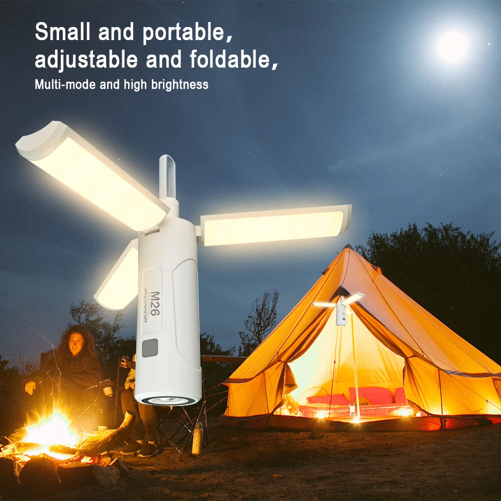 Sterk Licht Lantaarn Usb Opladen Buiten Opknoping Opvouwbare Vissen Camping Tent Wandelen Caravan Licht Lamp