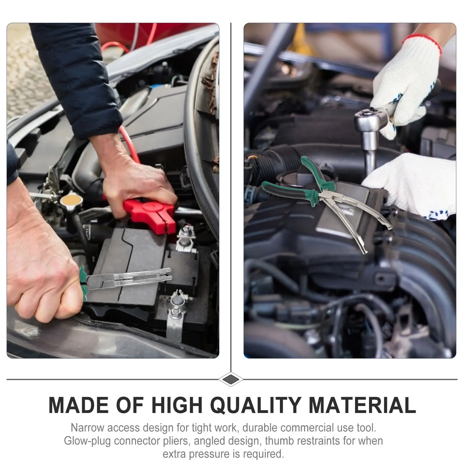 

Glow Plug Connector Pliers Angled Design For Tight Spaces Heat-Treated Alloy Steel Comfort Grip Engine Repair Tool Angle Pliers