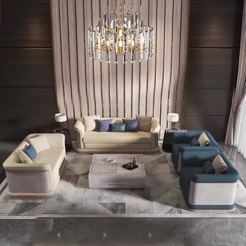 Latest Design Italian Sectional Couch Sofa Set for Villa Chesterfield Sofa Set Living Room Furniture Modern Couch