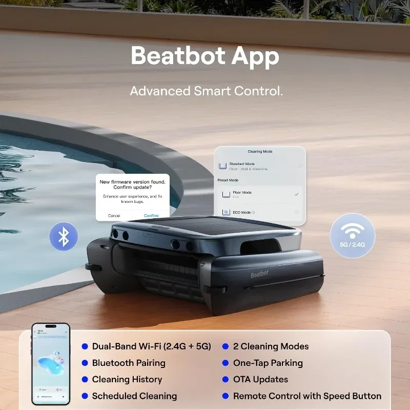 Beatbot ISkim Cordless Robotic Pool Skimmer With 9L Filter Basket,24/7 Cleaning Solar Powered, 10000mAh Battery, 28-Hour Runtime