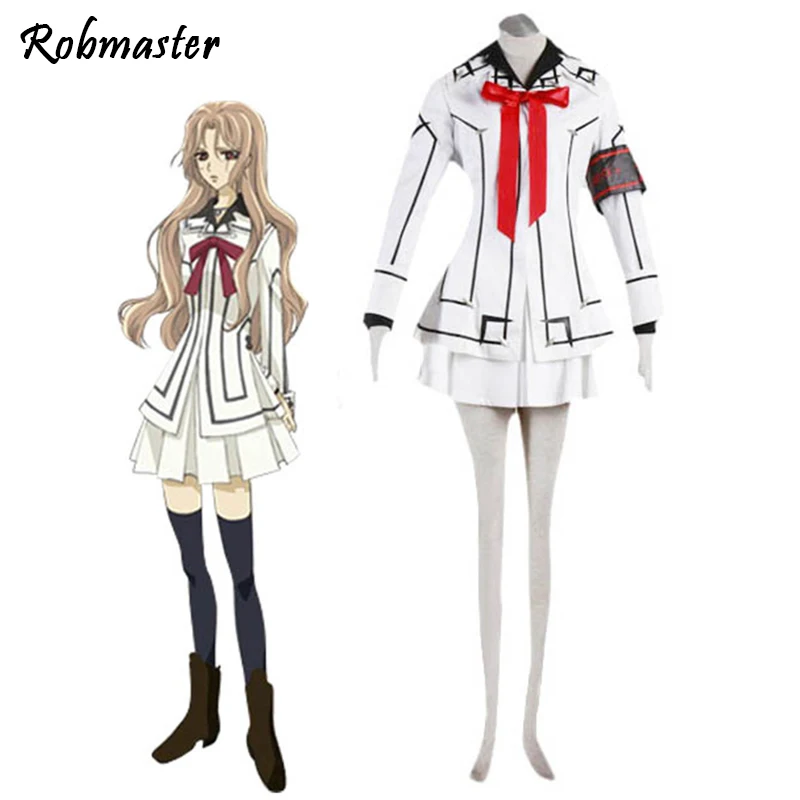 

Women Vampire Knight Cosplay Costume Yuki Cross Black White Yuki Day Night Class Dress Uniform Shirt Dress Set