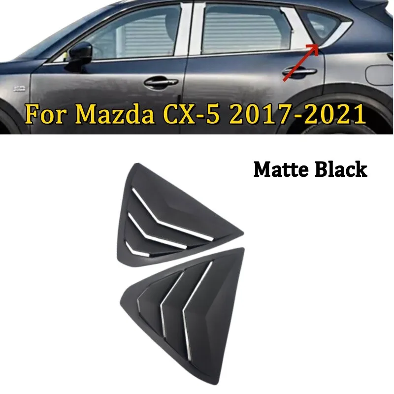 

Matte Black Rear Side Window Shutters Louvers Trim for Mazda CX-5 CX5 2017-2021